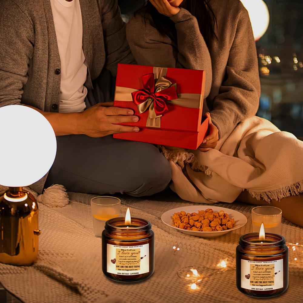 Couple Gifts for Her Him Valentines Day Gifts for Girlfriend Boyfriend Candles 3.6 Oz Gifts for Couples Wedding Gifts for Women